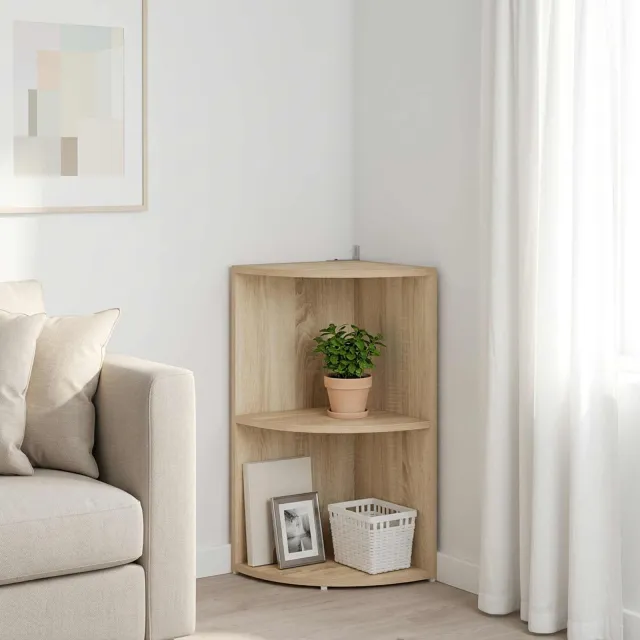 vidaXL Hoekplank 2-laags 41,5 x 41,5 x 72 cm Bewerkt hout Sonoma Eiken, foto 2