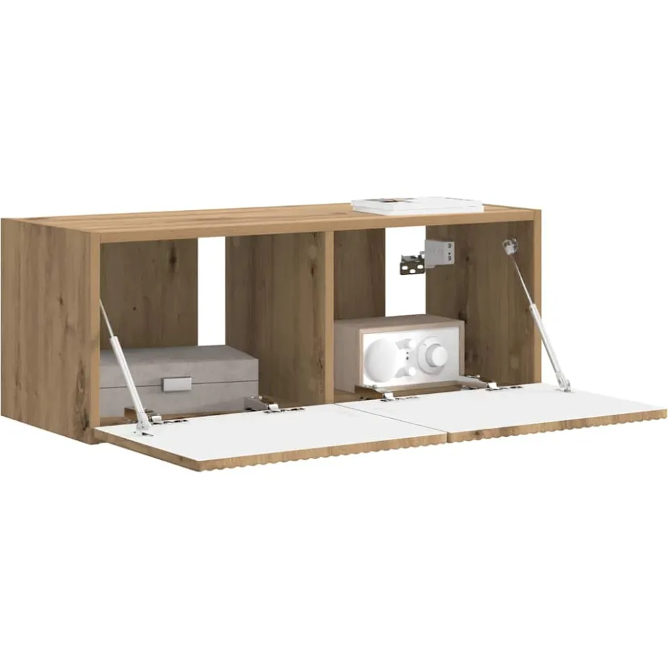 vidaXL TV Wandkast 78,5 x 30 x 29,5 cm Artisanaal eiken Bewerkt hout Bruin