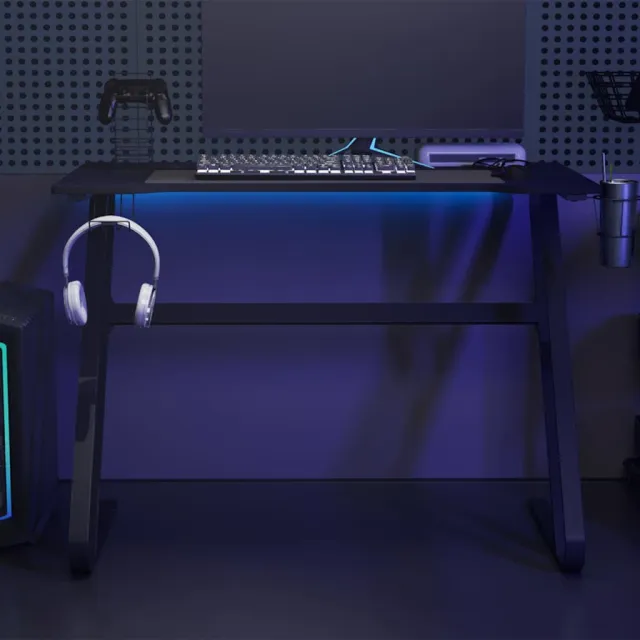 vidaXL Gamingbureau met ZZ-vormige poten 110x60x75 cm zwart, foto 2