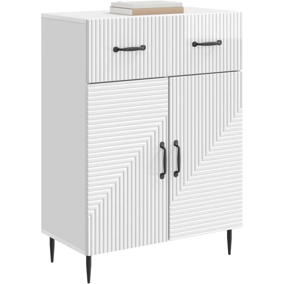 vidaXL Dressoir Hoogglans Wit 66 x 34,5 x 89,5 cm Bewerkt hout