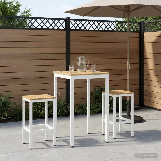 vidaXL Tuinbar Tafel NAARDEN Witgewassen 60 x 60,5 x 105 cm, foto 2