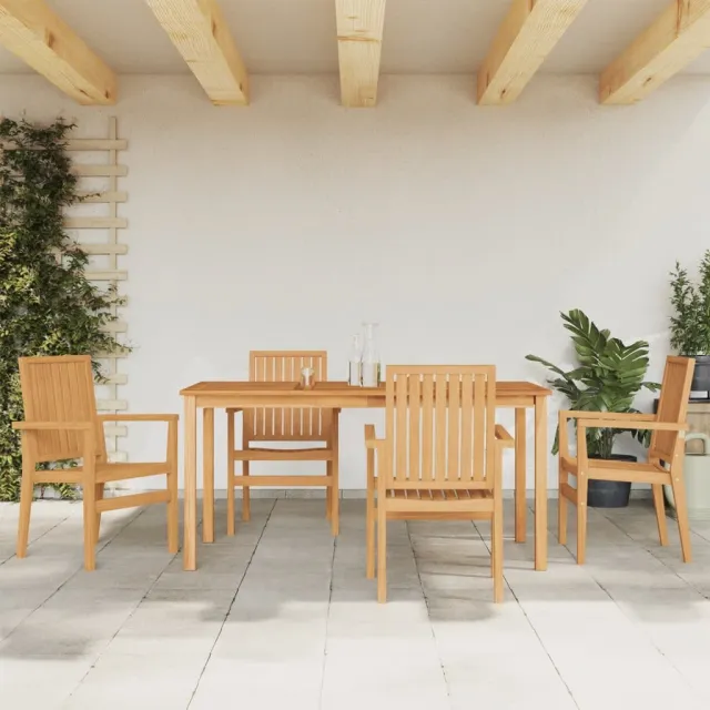 vidaXL 5-delige Tuinset massief teakhout bruin, foto 2