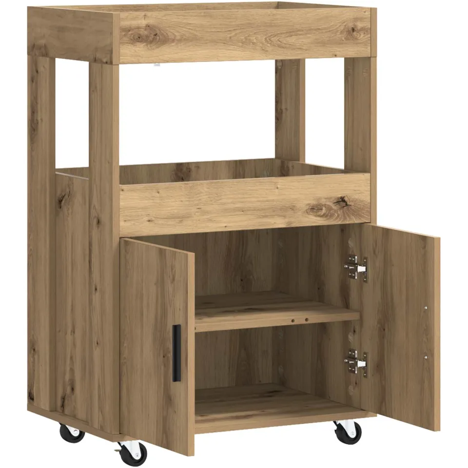vidaXL Bar Kar Artisanaal eiken 60 x 39,5 x 89 cm Bewerkt hout Bruin