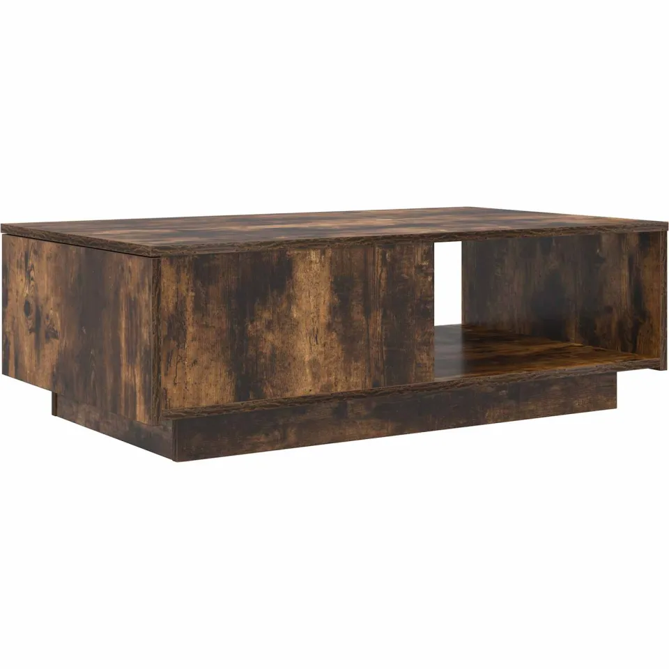 vidaXL Salontafel Gerookt eiken 95 x 55 x 31 cm Bewerkt hout, foto 3