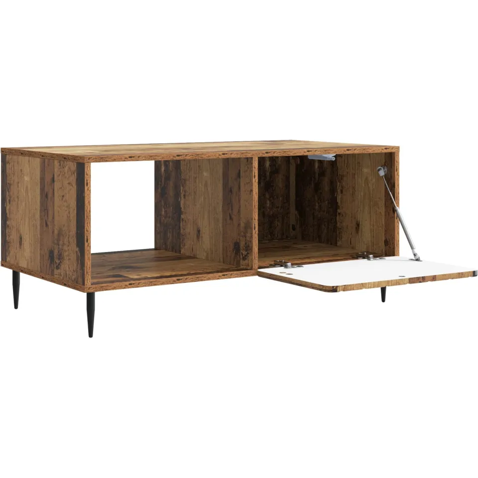 vidaXL Salontafel Oud hout 90 x 50 x 40 cm Bewerkt hout bruin, foto 4