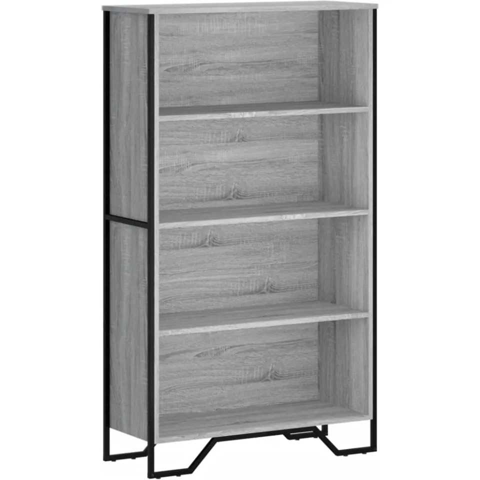 vidaXL Boekenkast 80x31x137,5cm bewerkt hout grijs sonoma eikenkleurig, foto 3