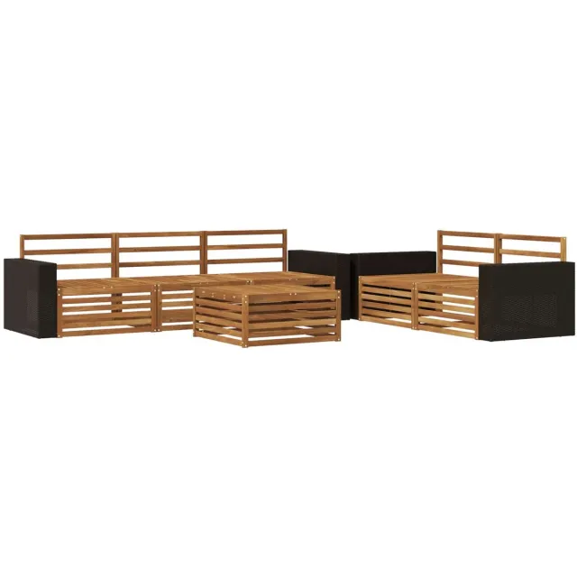 vidaXL Buiten - bank - set - 6 - st - 5-zits - Naturel - Massief - Acacia - Hout