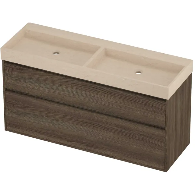 Proline Evoli Badmeubelset Hardsteen Loft 140x46x75 cm Sand Stone Vital Oak Eiken