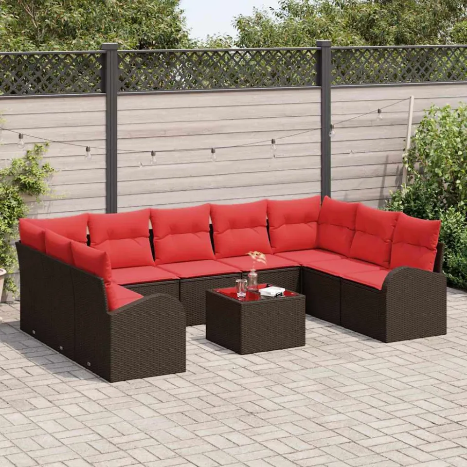 vidaXL Bankstel 10 st Bruin [Synthetisch]: Poly Rattan, foto 3