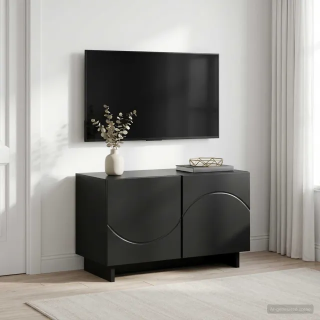 vidaXL tv-meubel 60 x 34.5 x 40 cm Zwart Bewerkt hout