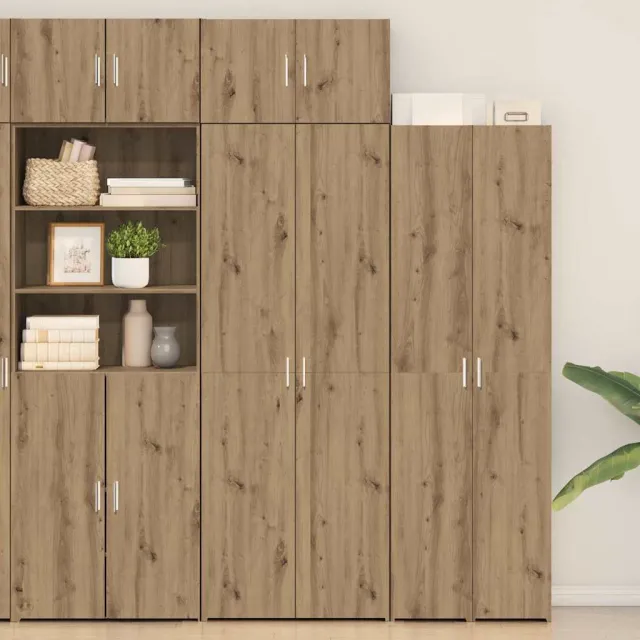 vidaXL Opbergkast 2 st Artisan Eiken 70 x 42,5 x 225 cm Bruin