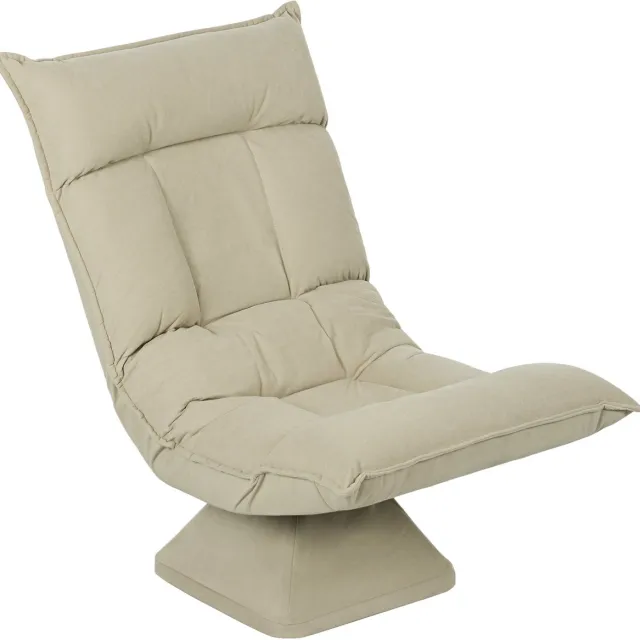 Homcom vloerstoel - stof met fluweellook (100% polyester) - 70 x 62 x 95 cm - beige