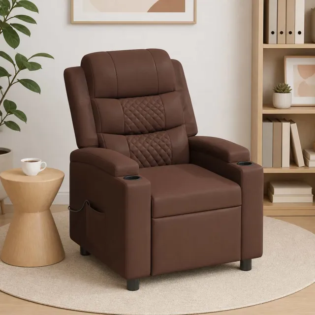 vidaXL Massage-relaxstoel Bruin 75 x 93 x 98 cm Stof, foto 2