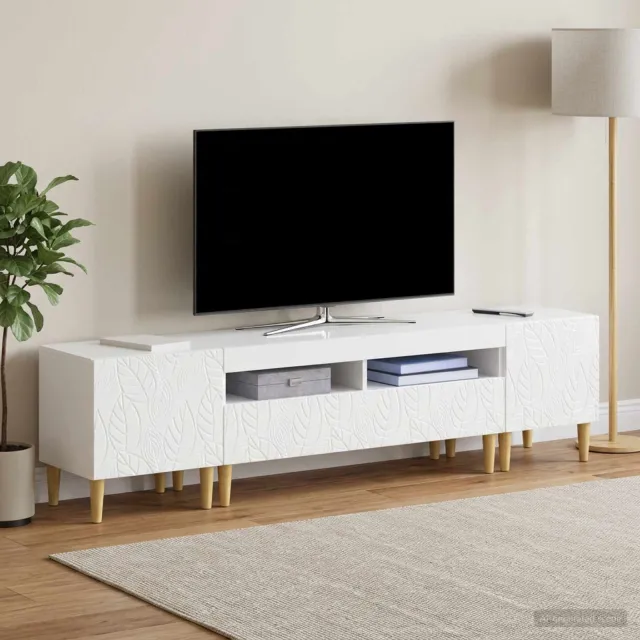 vidaXL 3-delige LED TV-kast DELFT Hoogglans Wit Bewerkt hout, foto 2