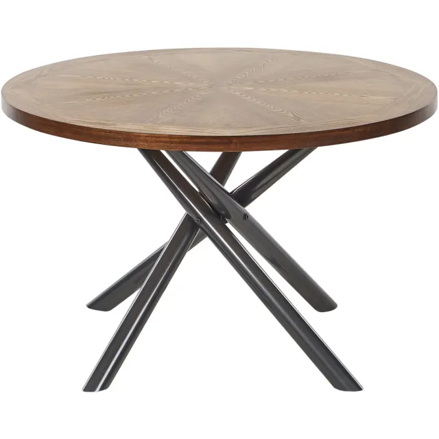 Beliani LORENZO - Eettafel - Donkerhout/Grijs - 120 cm - MDF Bruin