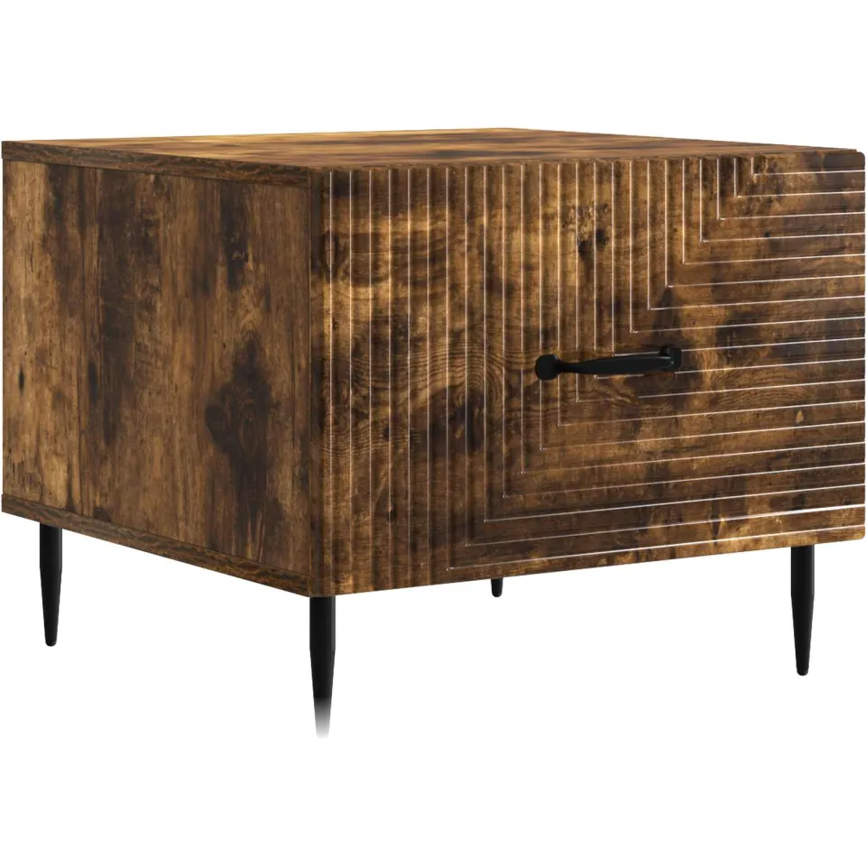 vidaXL Salontafel met lade Gerookt eiken 49 x 50 x 40 cm Bewerkt hout Bruin