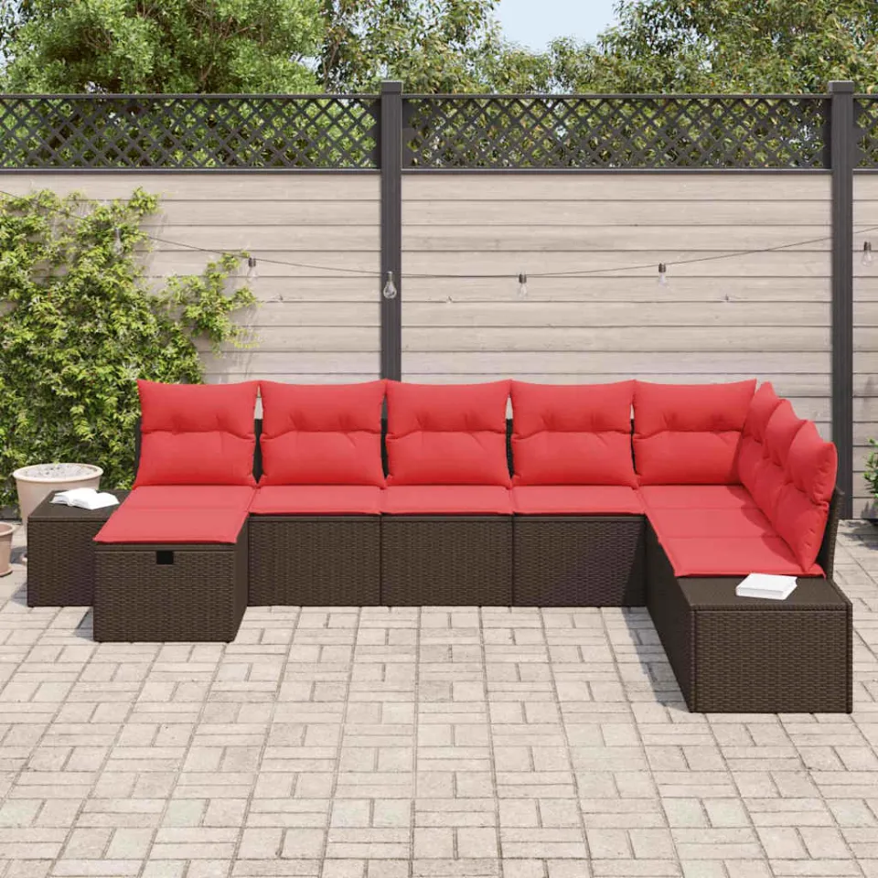vidaXL Tuin Sofa Set 8 st Bruin poly rattan, foto 3
