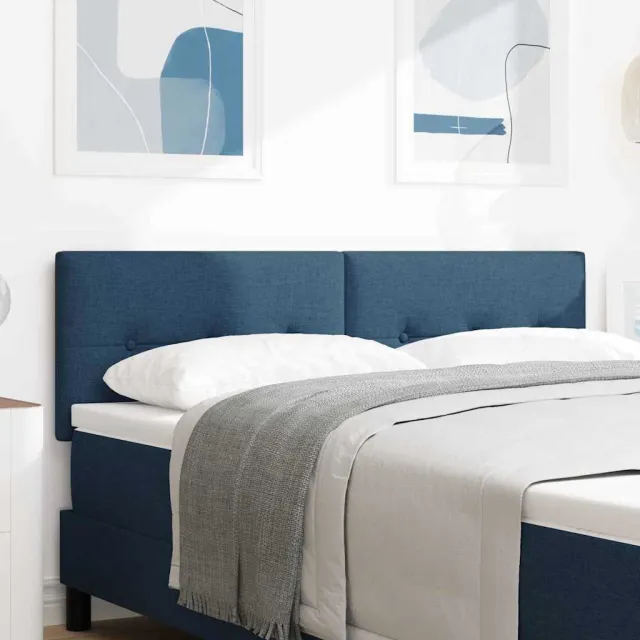 vidaXL in hoogte verstelbaar hoofdbord Blauw 160 cm Stof