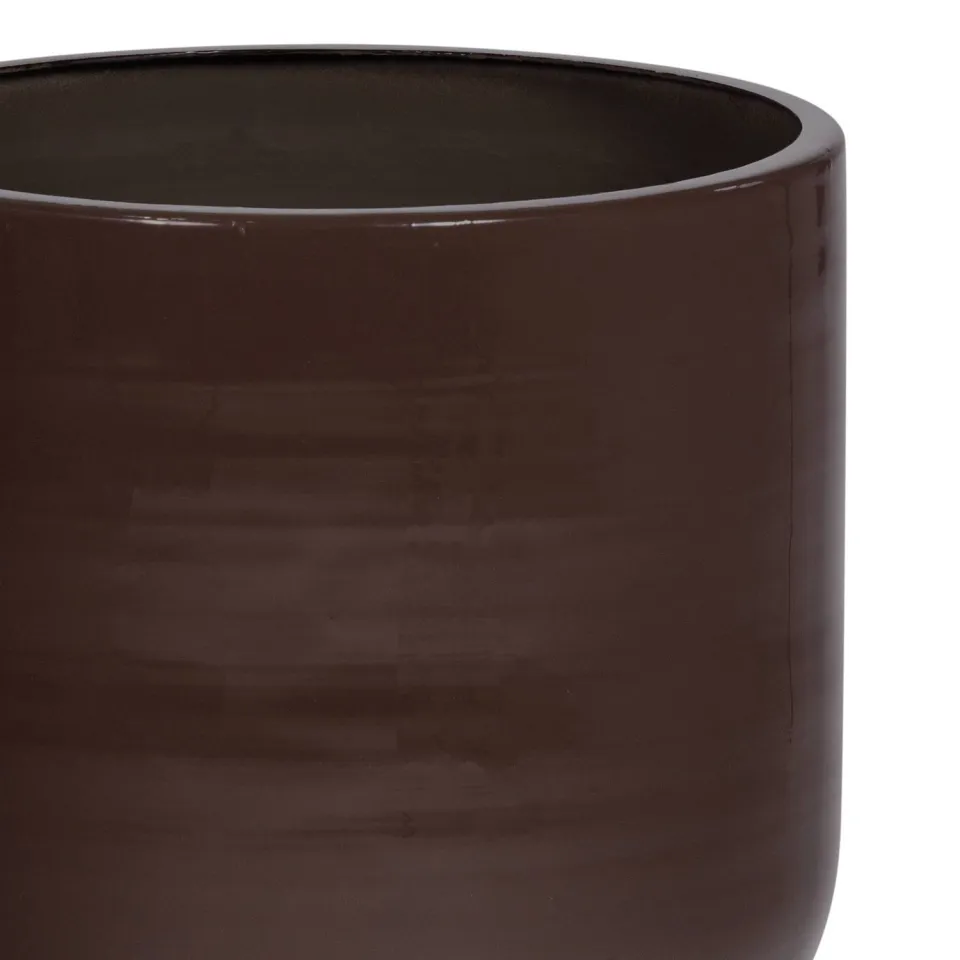 WOOOD Toval Pot Laag plantenpot bruin, foto 5