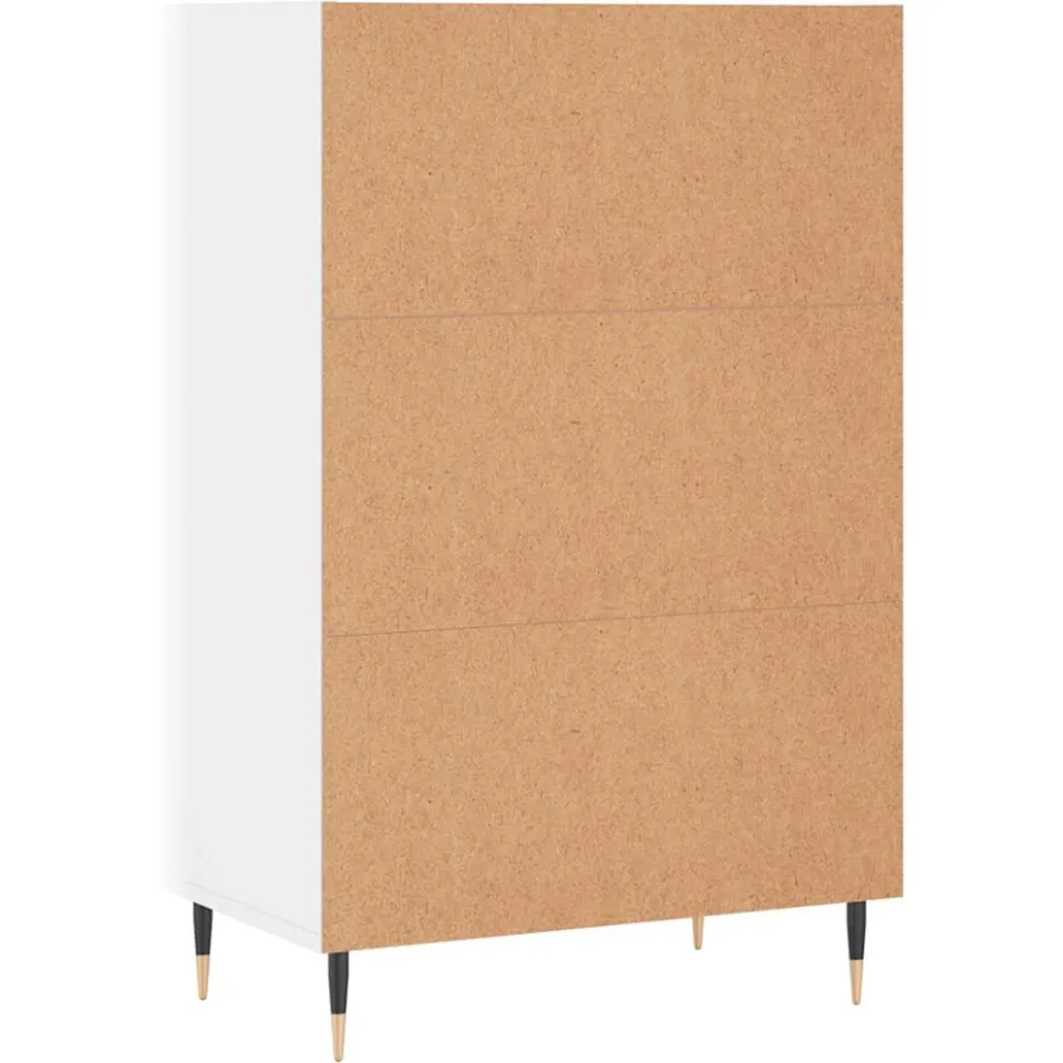 vidaXL Hoge kast 57x35x90 cm bewerkt hout wit, foto 3
