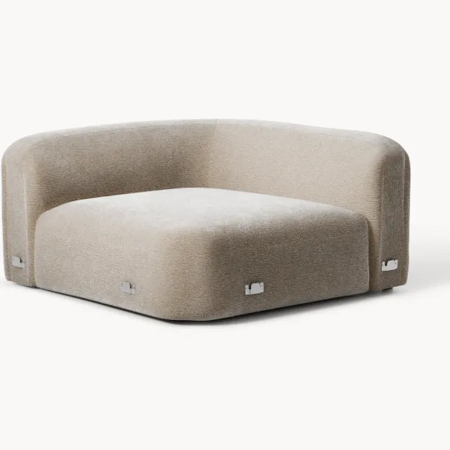 Westwing Collection Rond hoekmodule Wolke Beige
