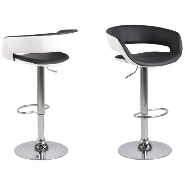 Giga Living Barkruk Gudvik - Zwart PU Leer - Zithoogte 80cm - Set van 2