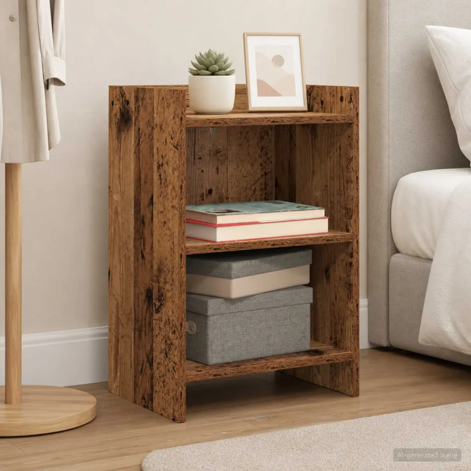 vidaXL Nachtkastjes Oud hout 40 x 30 x 60 cm Bewerkt hout bruin, foto 4