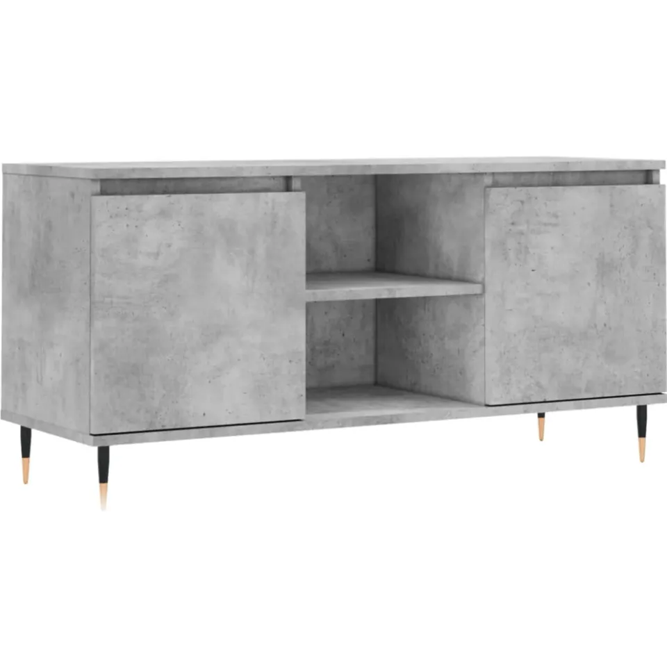 vidaXL Tv-meubel 104x35x50 cm bewerkt hout betongrijs grijs, foto 3