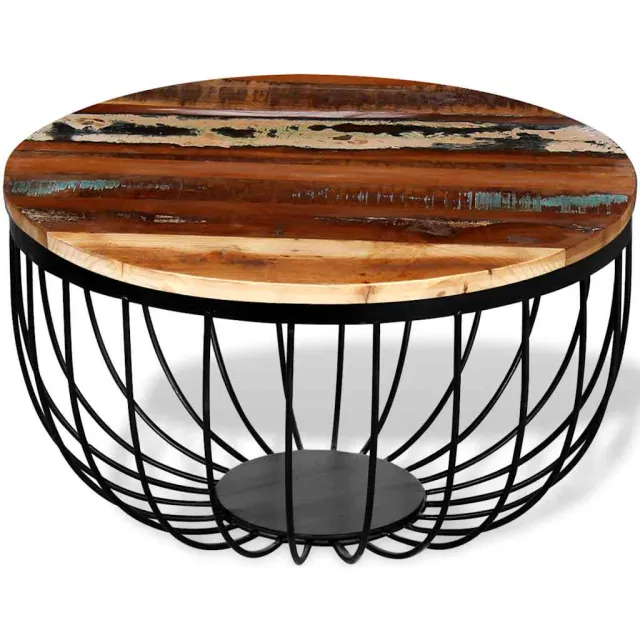 vidaXL Salontafel massief gerecycled hout Meerkleurig