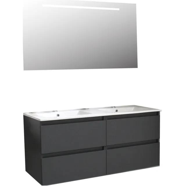 Boss & Wessing Pepper badkamermeubel antraciet dubbele wastafel