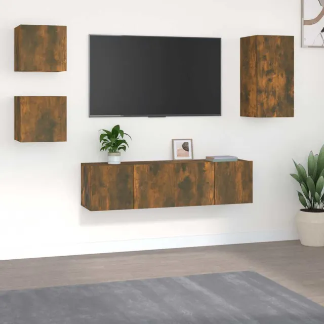 vidaXL 5-delige Tv-meubelset bewerkt hout gerookt eikenkleurig, foto 2