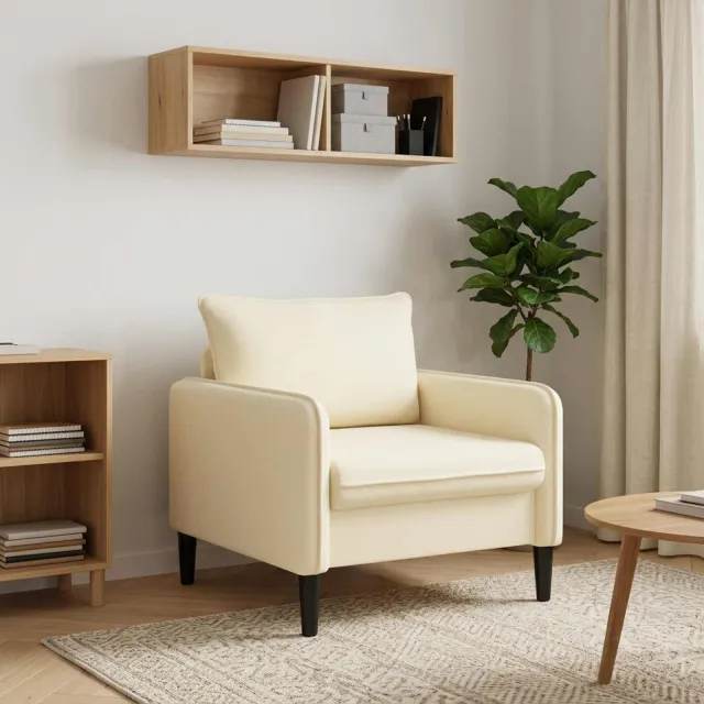 vidaXL XL fauteuil Crèmekleurig fluweel