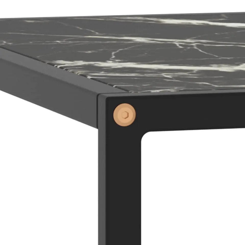 vidaXL Salontafel met zwart marmerglas 60x60x35 cm zwart, foto 4