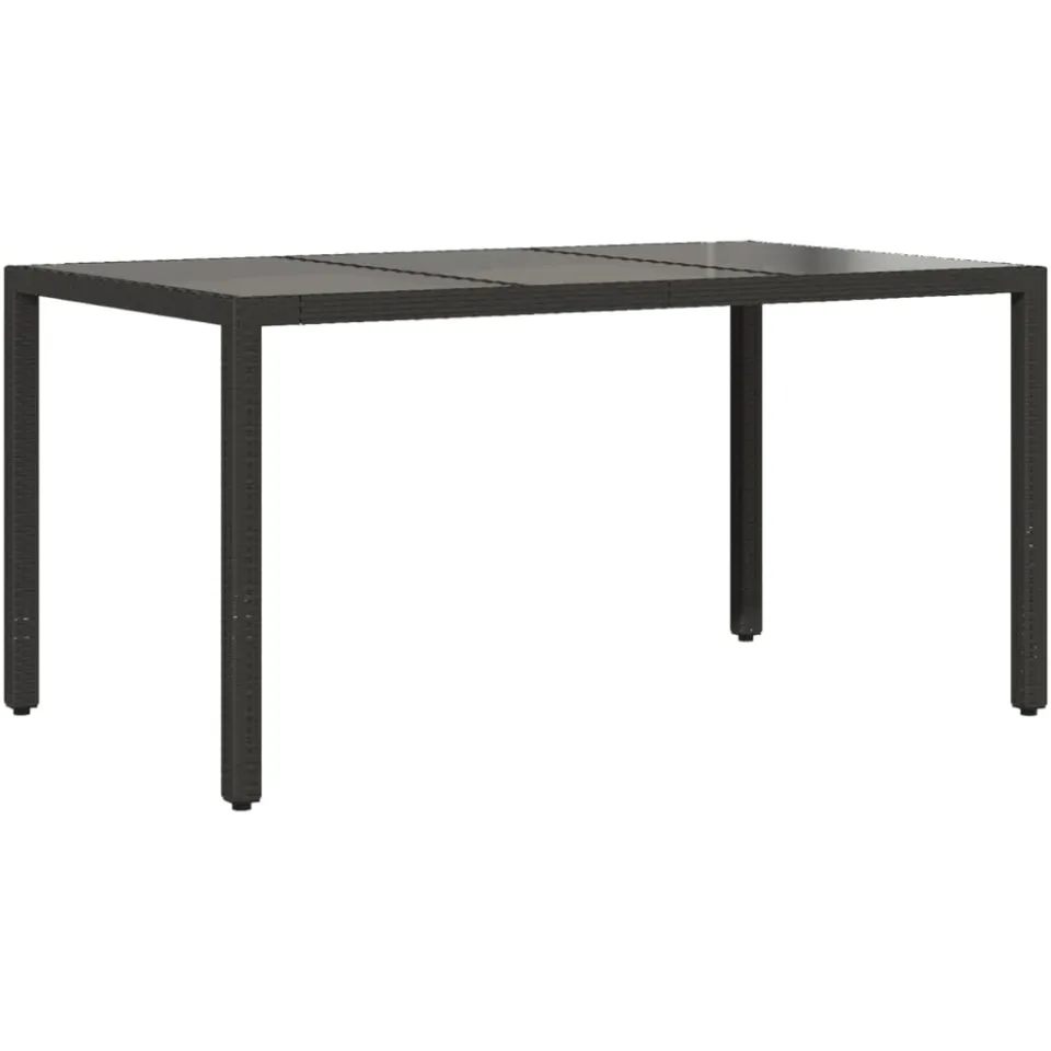 vidaXL 5-delige Tuinset met kussens poly rattan en glas zwart, foto 4