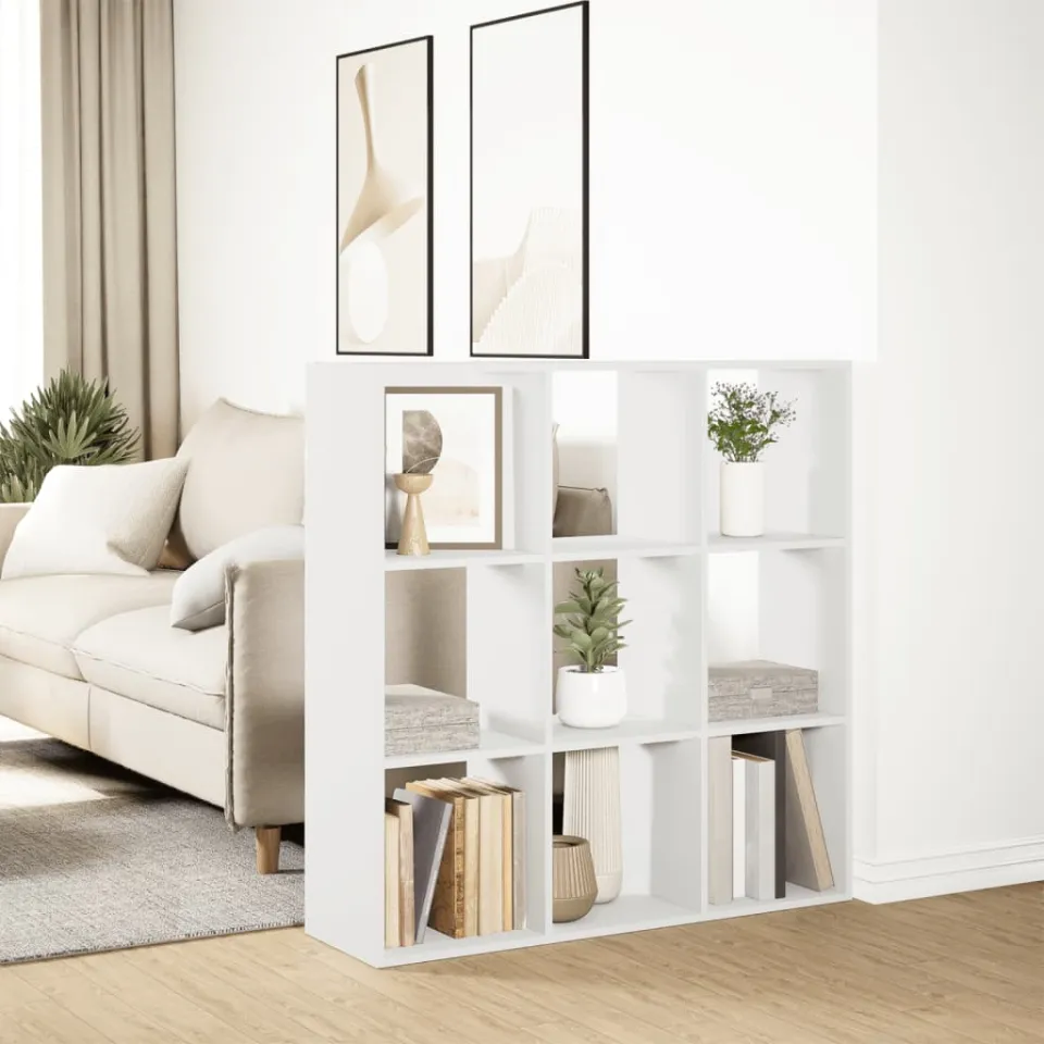 vidaXL Kamerscherm / boekenkast 102x29x103,5 cm bewerkt hout wit, foto 4