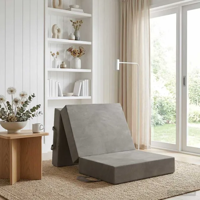 vidaXL Vouwbare Bankbed 90 x 63 x 45 cm Lichtgrijs