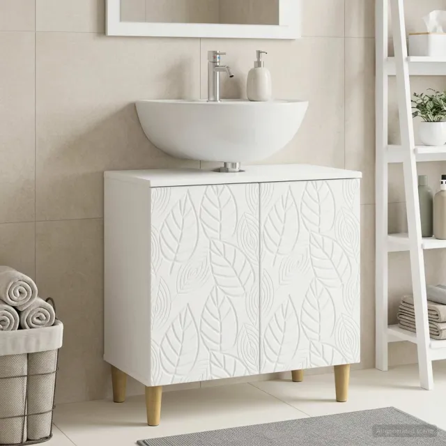 vidaXL Badkamer wastafelkast DELFT Wit 59,5 x 31,5 x 59 cm, foto 2