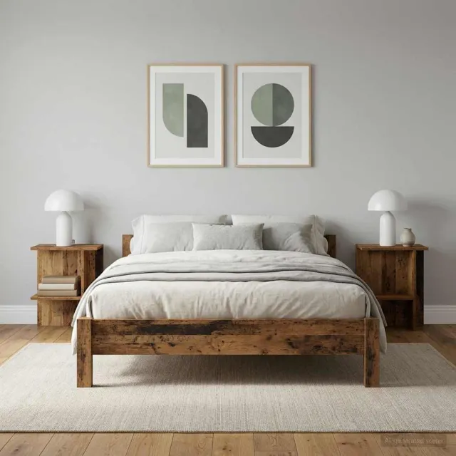 vidaXL Salontafel 2 st Oud hout 40 x 30 x 49 cm Bewerkt hout bruin, foto 2