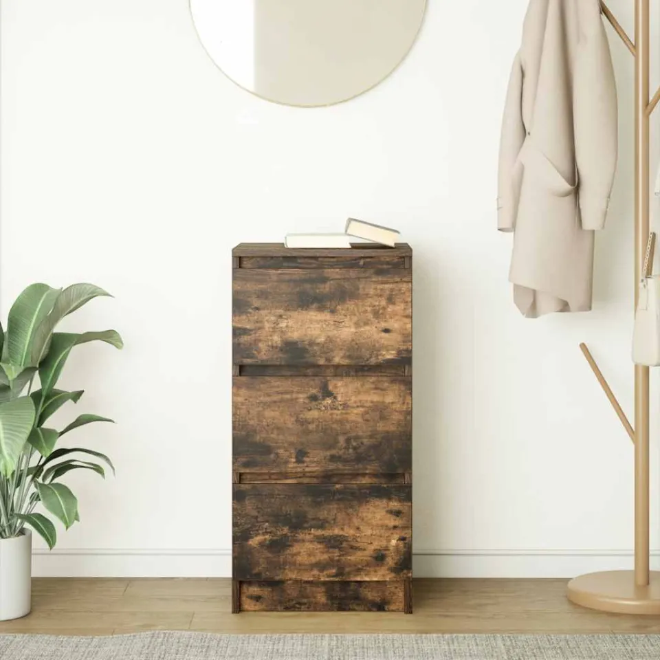 vidaXL Dressoir 37,5x35x76 cm bewerkt hout gerookt eikenkleurig, foto 3