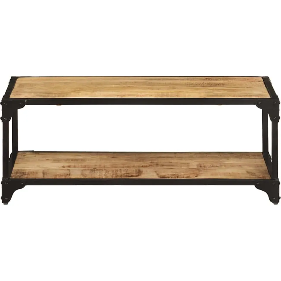 vidaXL Salontafel 90x45x35 cm massief ruw mangohout Bruin