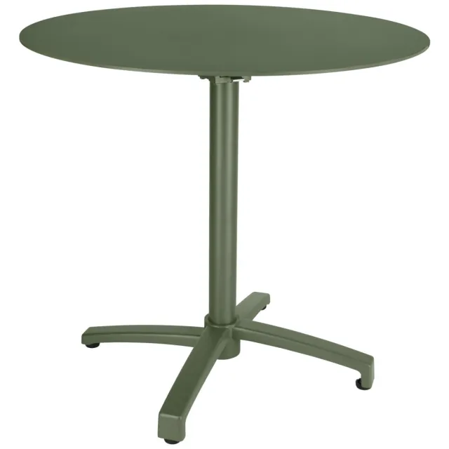 Vega Aluminium tafel voor buiten Taipa rond; 80x72 cm (ØxH); Tafelblad olijf, frame olijf; rond