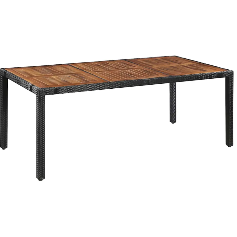 vidaXL 9-delige Tuinset poly rattan en acaciahout zwart, foto 3