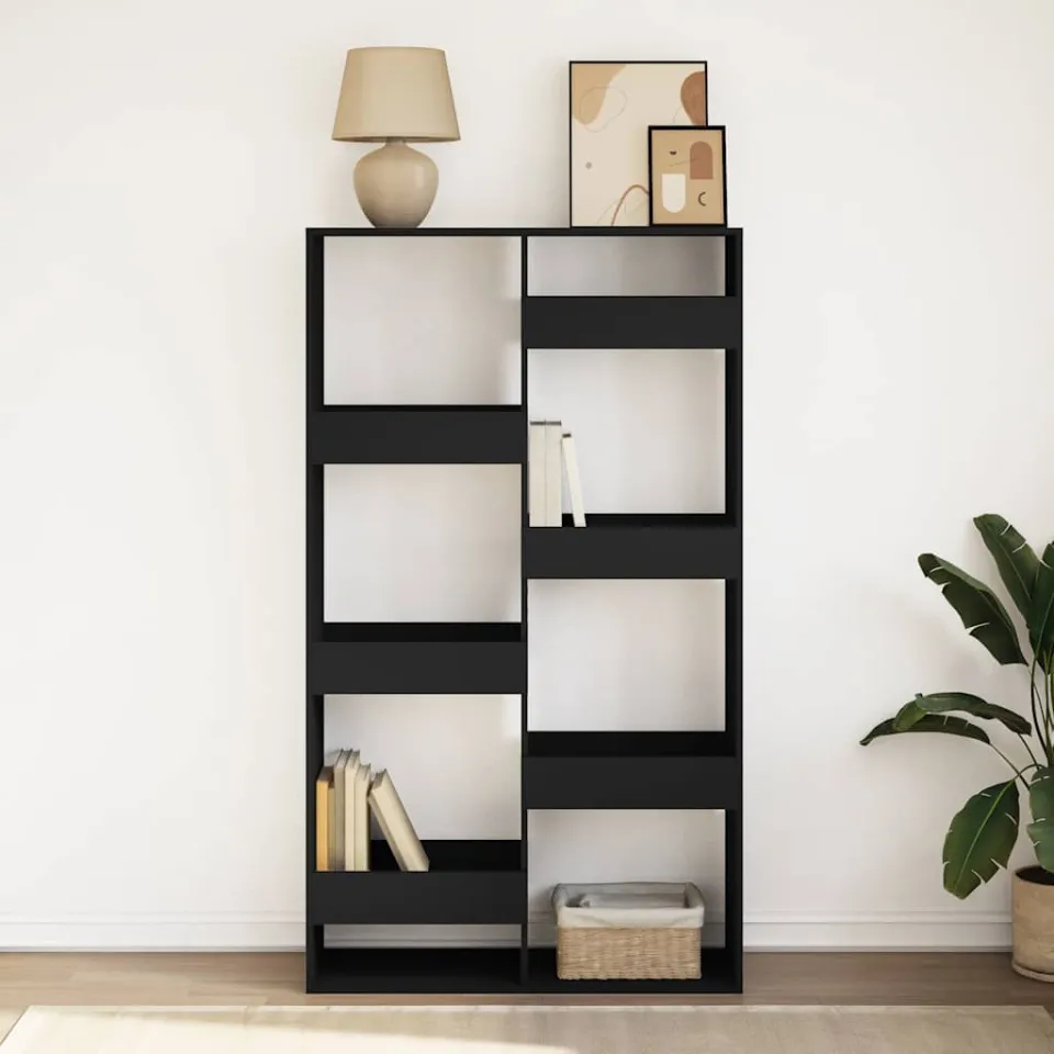 vidaXL Boekenkast 100x33x175 cm bewerkt hout zwart, foto 2