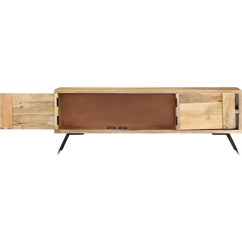 vidaXL Tv-meubel 110x30x40 cm massief mangohout beige, foto 4