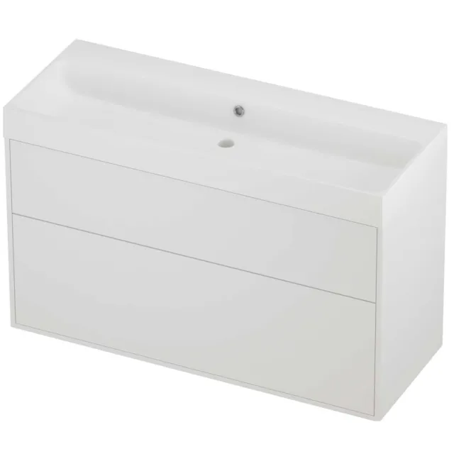Proline Podium Badmeubelset Polystone Loft 2 Laden 120x46x75 cm Mat Wit Mat White