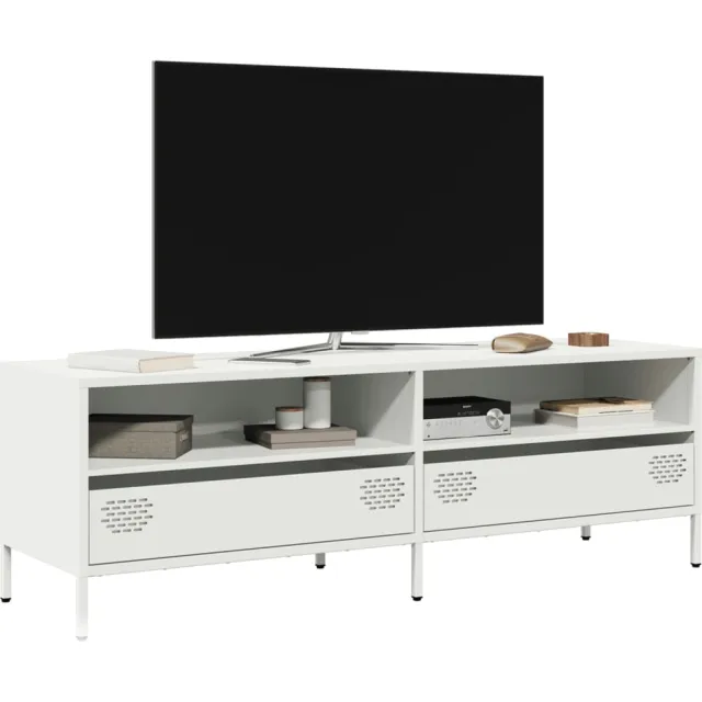 vidaXL Tv-meubel 135x39x43,5 cm koudgewalst staal wit, foto 2