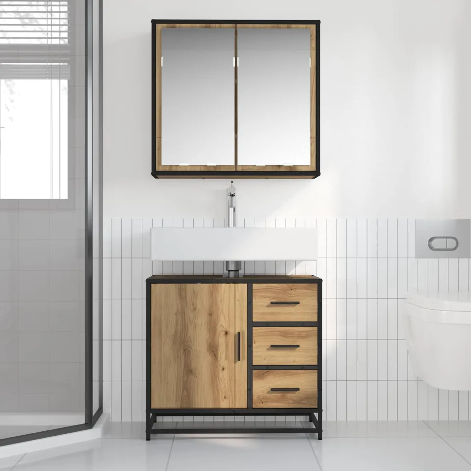 vidaXL Badkamermeubelset 2 st Artisan Eiken 65 x 33 x 60 cm, foto 4