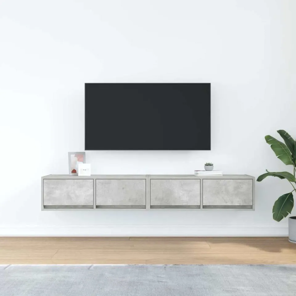 vidaXL Tv-meubels 2 st 80x31x25,5 cm bewerkt hout betongrijs grijs, foto 4