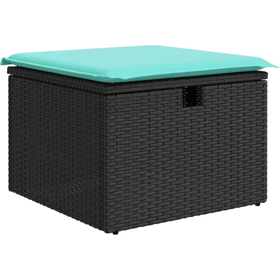 vidaXL 2-delige Loungeset met kussens poly rattan acacia zwart, foto 3