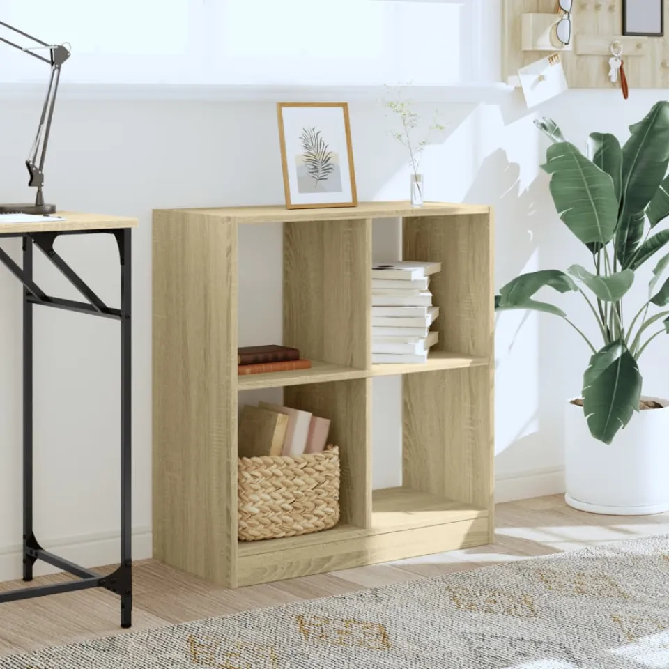 vidaXL Boekenkast 68,5x32x75 cm bewerkt hout sonoma eikenkleurig, foto 2